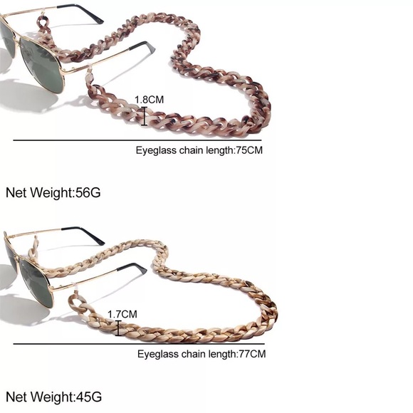 🆕 Chunky Vintage Acrylic Resin Sunglasses Chain - Picture 3 of 3